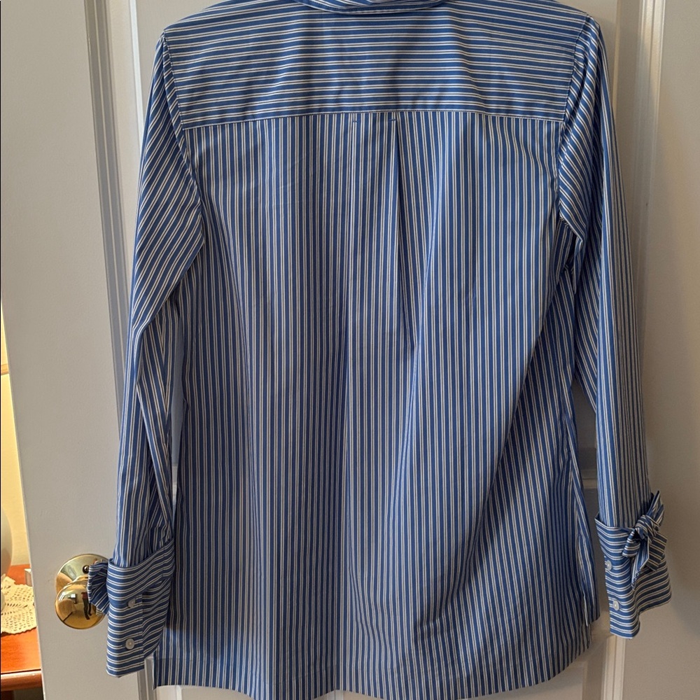 Talbots Striped Blue and White Button Down Shirt - Picture 2 of 4